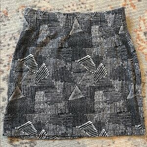 Madewell Black and White Patterned Mini Skirt